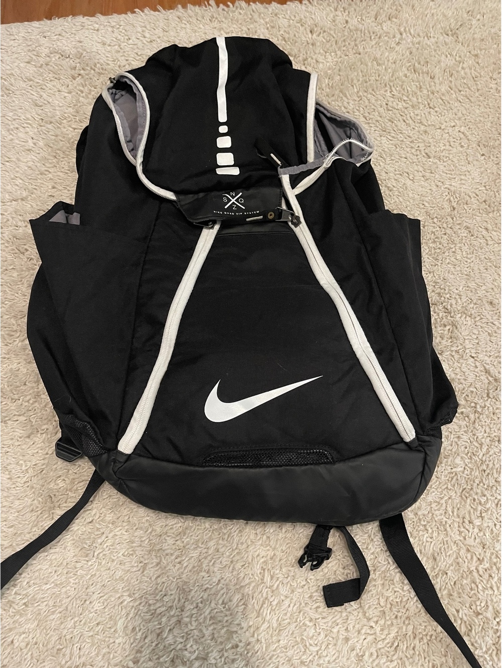 Nike Elite Black Backpack with Padded Straps and Multiple Compartments